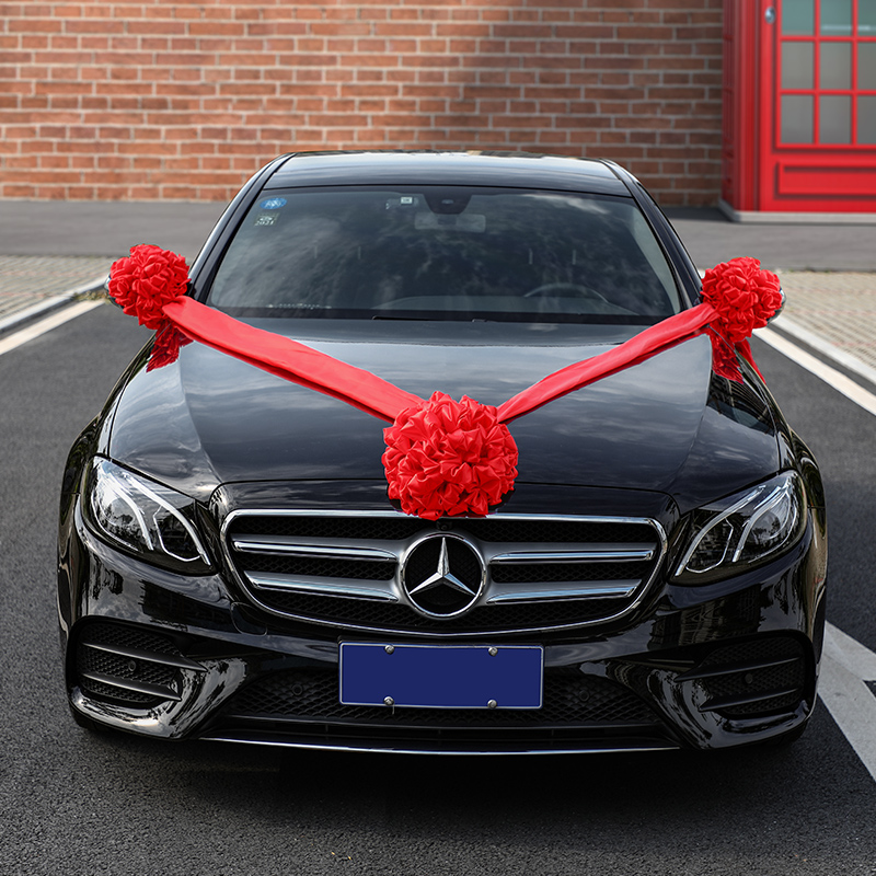 大红花球 汽车新车交车大红花红绸布结婚红绣球 剪彩花球开业庆典