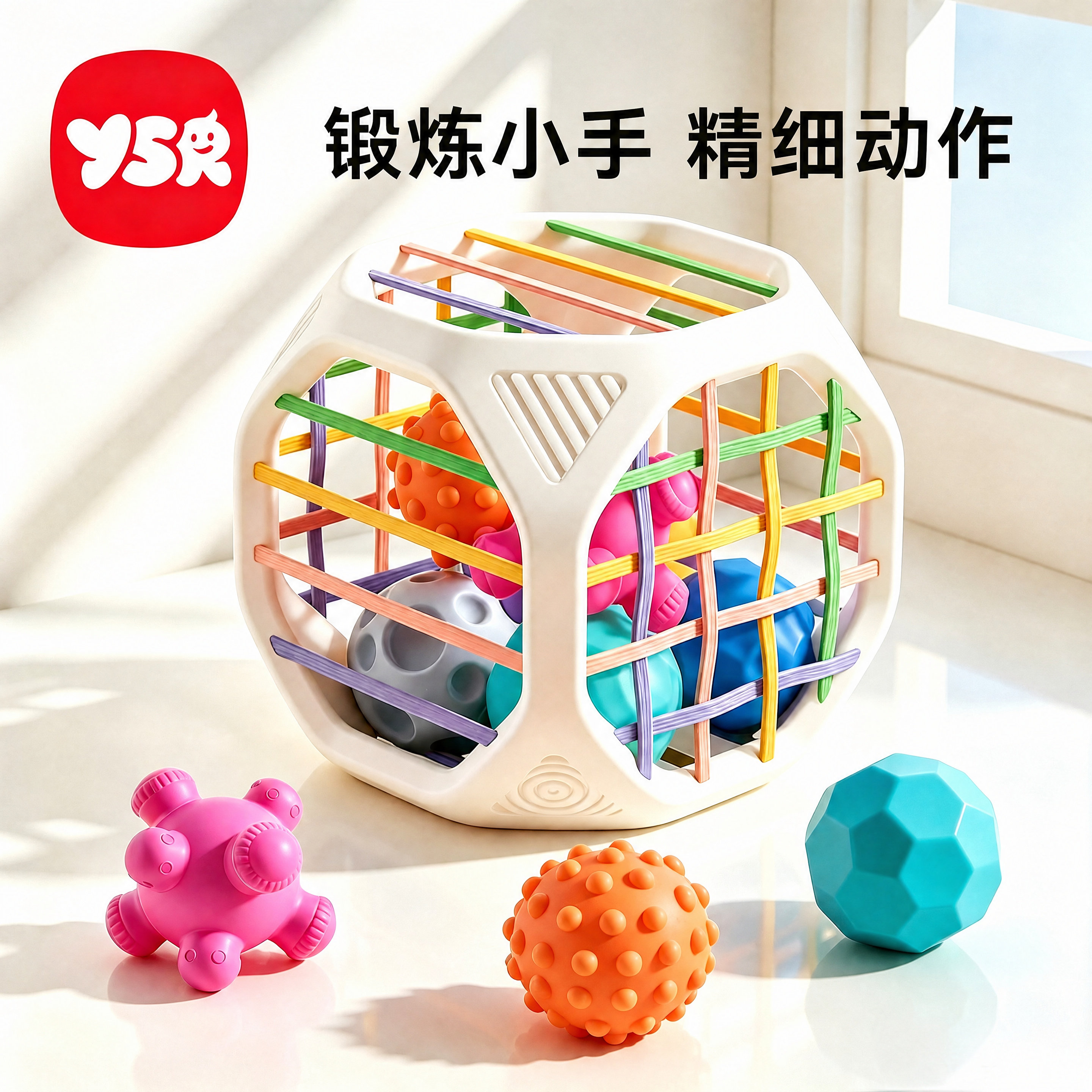 塞塞乐婴儿玩具0到6个月以上益智早教一岁宝宝抓握手指精细训练球