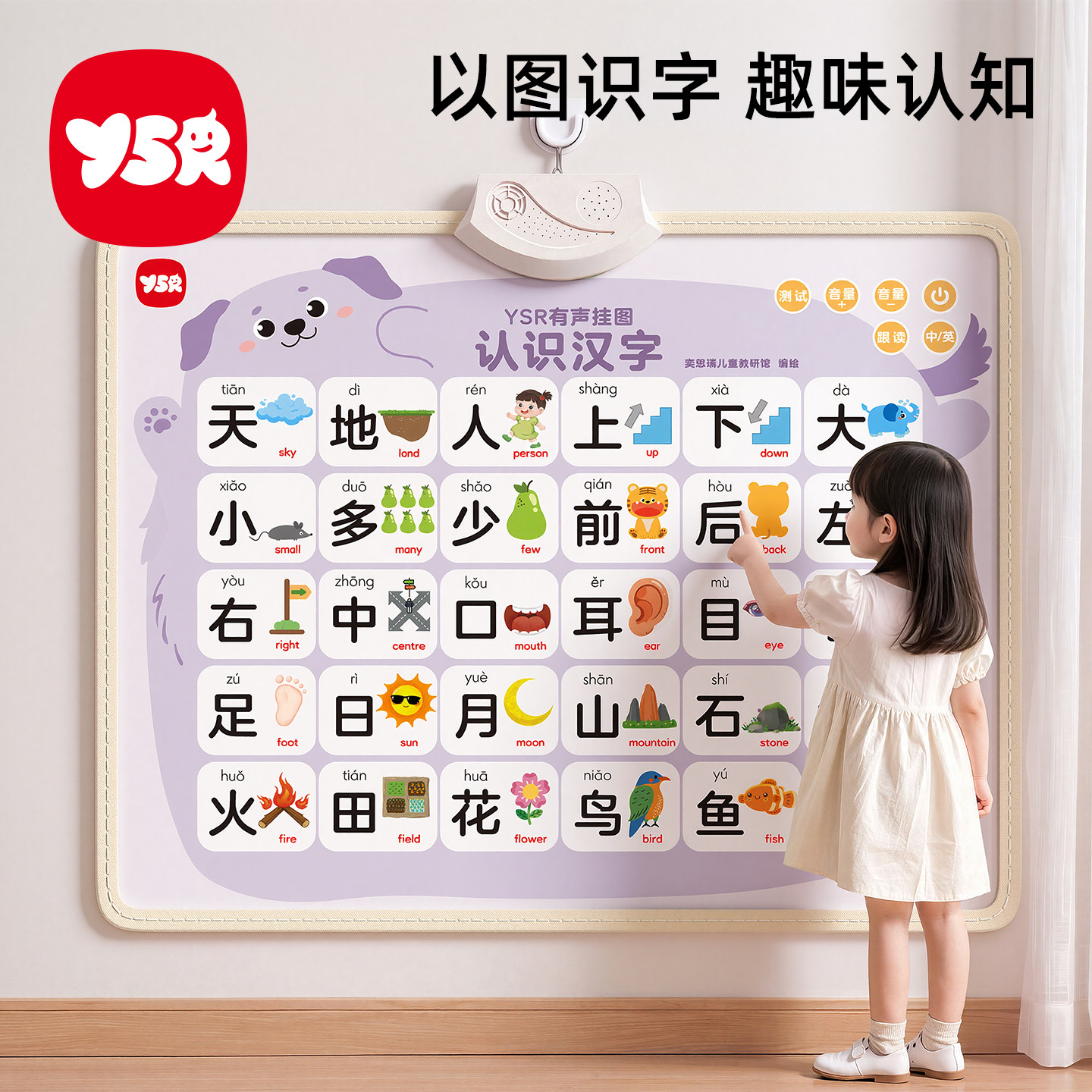 幼儿园识字大王挂图卡片启蒙书宝宝认字表儿童象形看图汉字全套