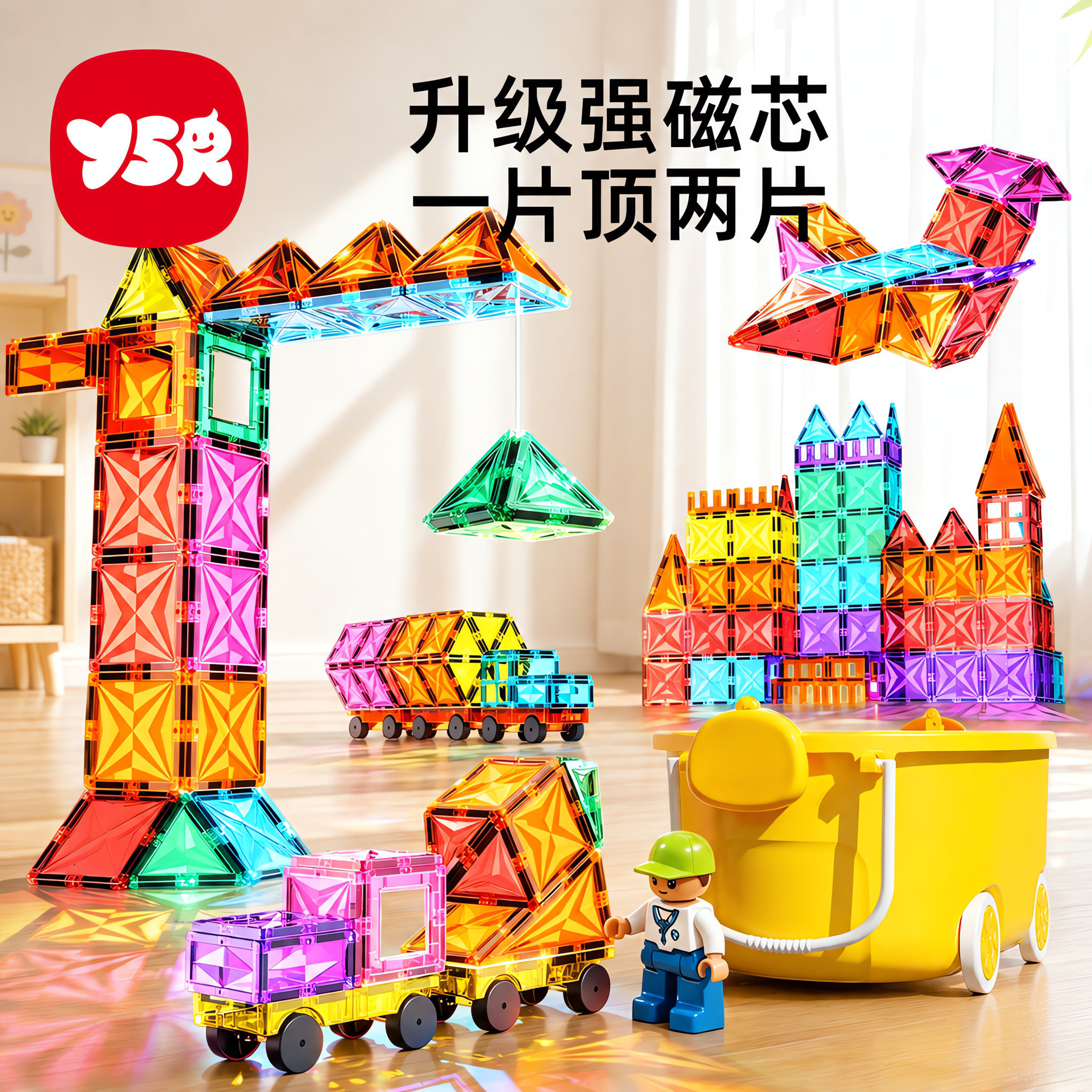 儿童磁力片积木男孩生日礼物玩具图片