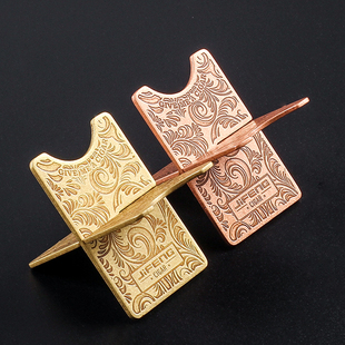 季风雪茄架托便携金属铜磨花单支雪茄支架可折叠带便携皮套旅行