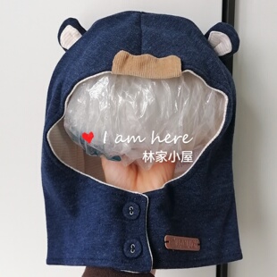 韩版allo lugh阿路和如儿童帽男女童宝宝春秋冬可爱耳朵护脖帽子