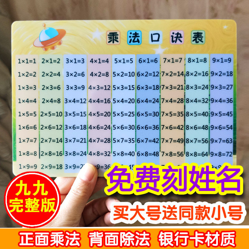 小学二年级九九乘法口诀表全表卡片除法口诀表完整版99乘法除法卡