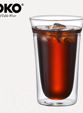 JOKO正品单口双层隔热玻璃杯泡绿茶杯耐热无铅高硼硅玻璃咖啡杯