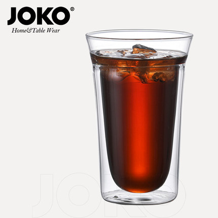 JOKO正品单口双层隔热玻璃杯泡绿茶杯耐热无铅高硼硅玻璃咖啡杯