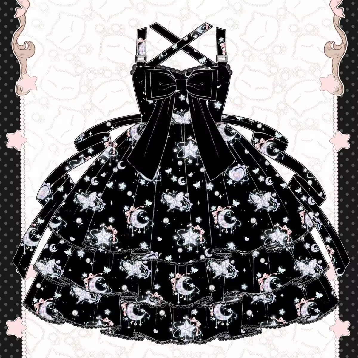理想服饰Lolita【星空】甜美可爱蝴蝶结jsk连衣裙显瘦蓬蓬裙