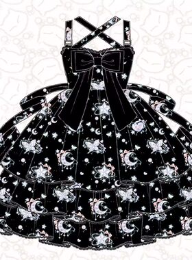 拾柒染Lolita【星空】甜美软妹风蝴蝶结jsk吊带连衣裙显瘦蓬蓬裙
