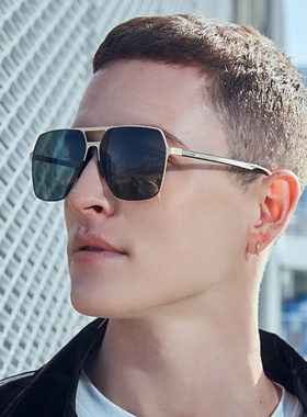 新款尼龙偏光太阳镜男士双梁大框墨镜男潮shades商务司机驾驶