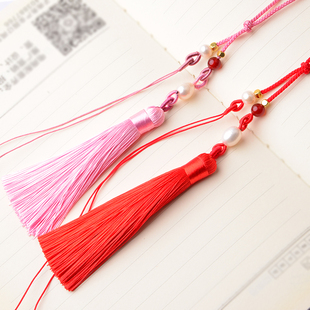 珍珠小流苏23cm车挂穗子挂绳小号细款 u盘书签香囊文玩吊穗中国风