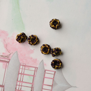 10mm桃花圈手工编织花朵绳扣线圈 DIY小饰品配件串手链手绳吊坠绳