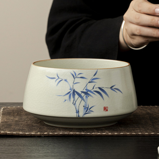 陶瓷茶洗茶渣缸家用大容量杯洗笔洗水盂建水废水缸茶海茶道零配件