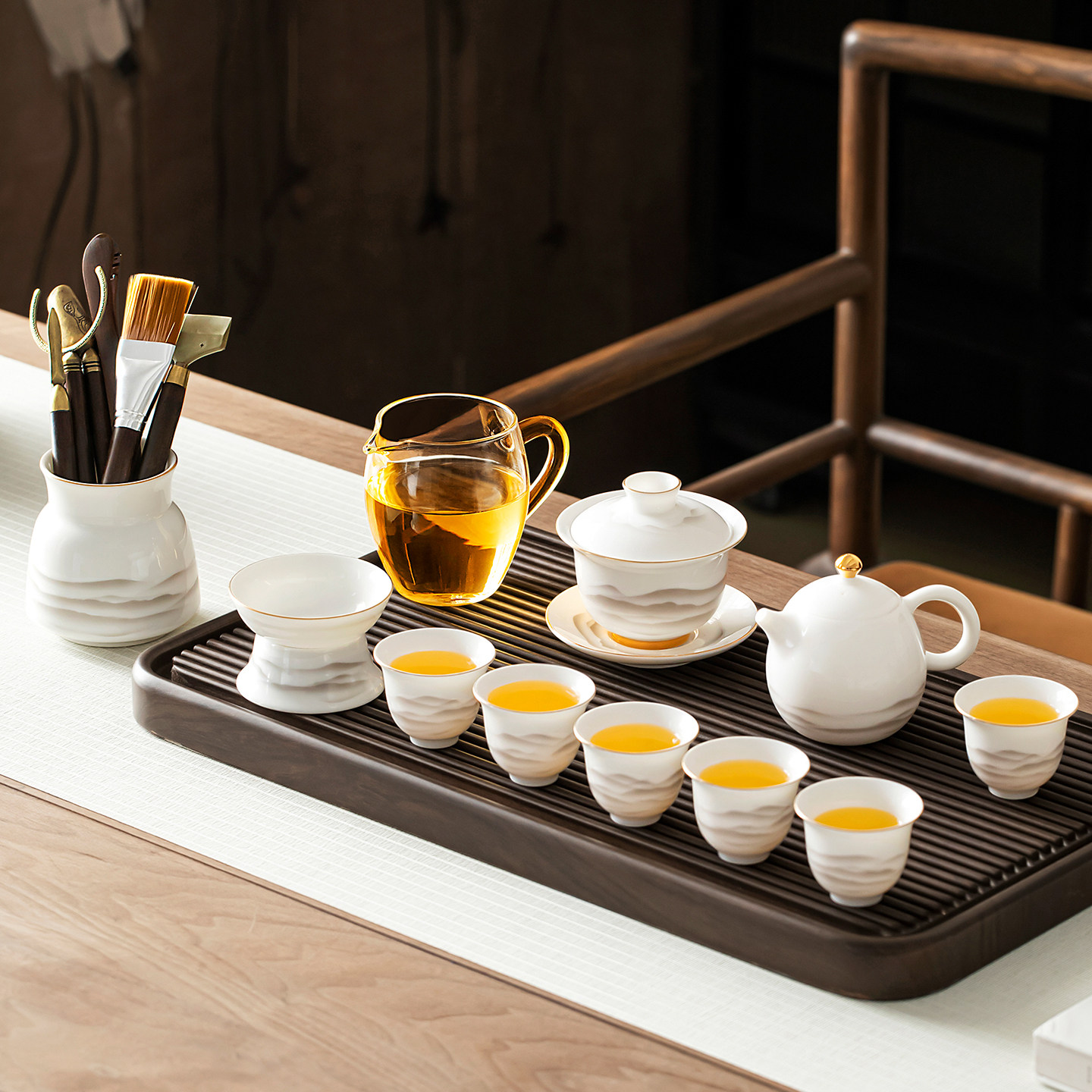 2026新款羊脂玉德化白瓷盖碗功夫茶具套组家用喝茶杯陶瓷泡茶专用