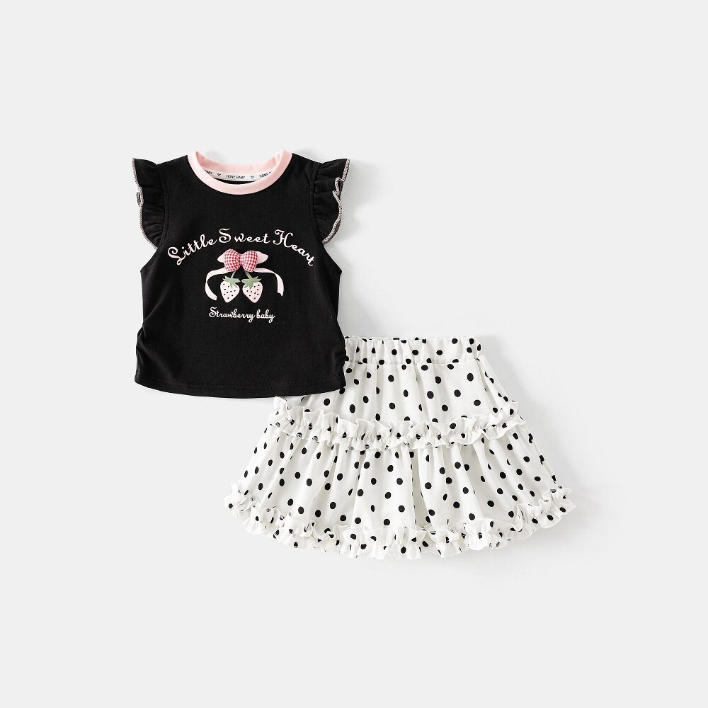 女童夏装套装韩系可爱童装时尚洋气女宝宝1-2-3-4-5岁纯棉两件套