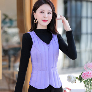羽绒服背心打底保暖坎肩马夹 修身 轻薄羽绒马甲女冬短款 内穿韩版