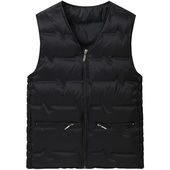 新款 内穿坎肩马夹内胆 V领保暖背心大码 男士 羽绒马甲中老年秋冬季