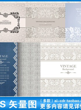 A421欧式淡雅婚礼背景请柬迎宾感谢卡片名片吊牌模板矢量设计素材