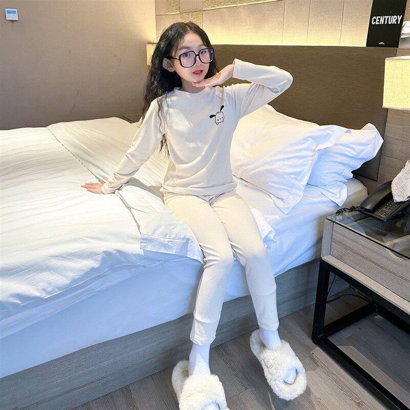 女童保暖内衣套装2026新款青少年女大童秋衣秋裤儿童女孩纯棉睡衣