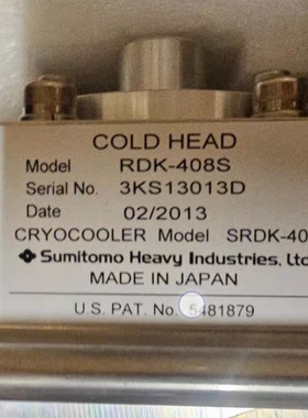 SUMITOMO RDK-408S CRYOCOOLER Model SRDK-408