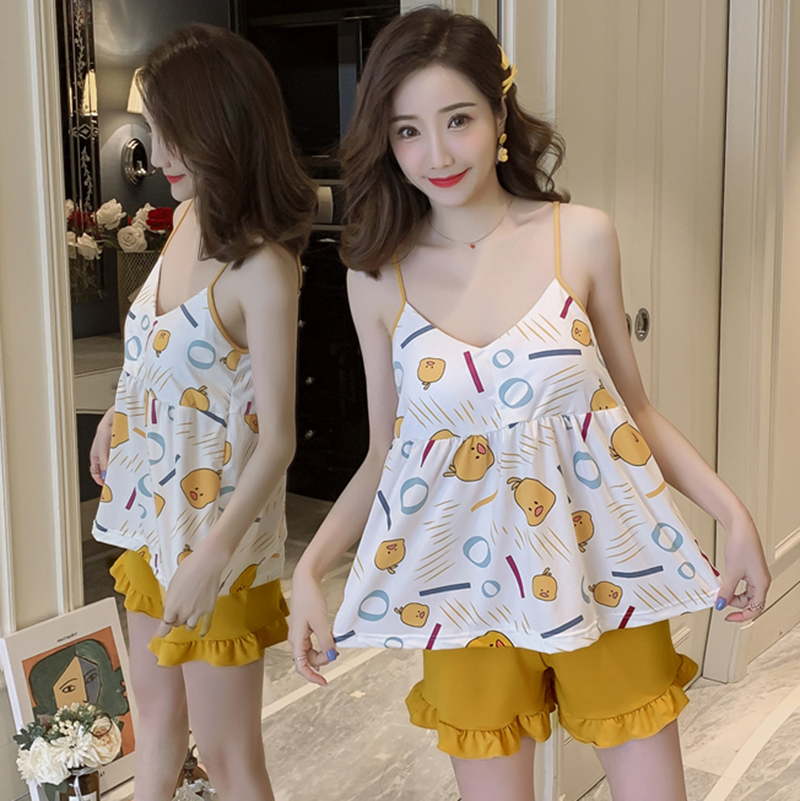 自带胸垫女士性感学生韩版家居服