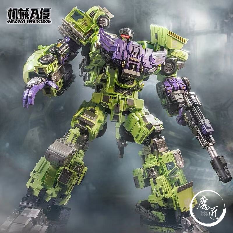 机械入侵 大力神 铲车/吊车/翻斗车/搅拌车/吊钩 组合体 变形玩具