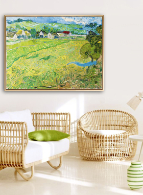 田野梵高油画挂画有框北欧成品