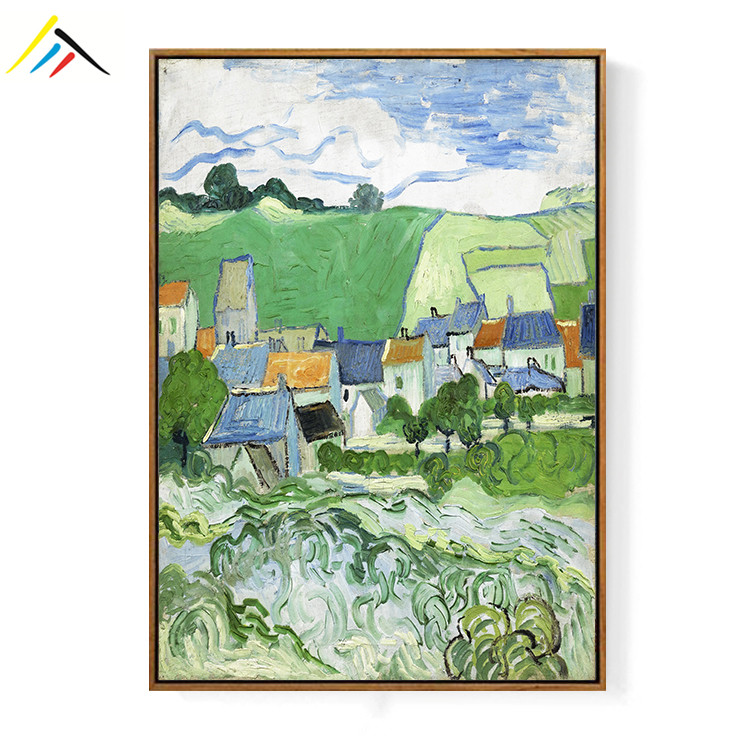 《房田》梵高油画 客厅装饰画有框卧室原版包邮复刻名画 成品北欧