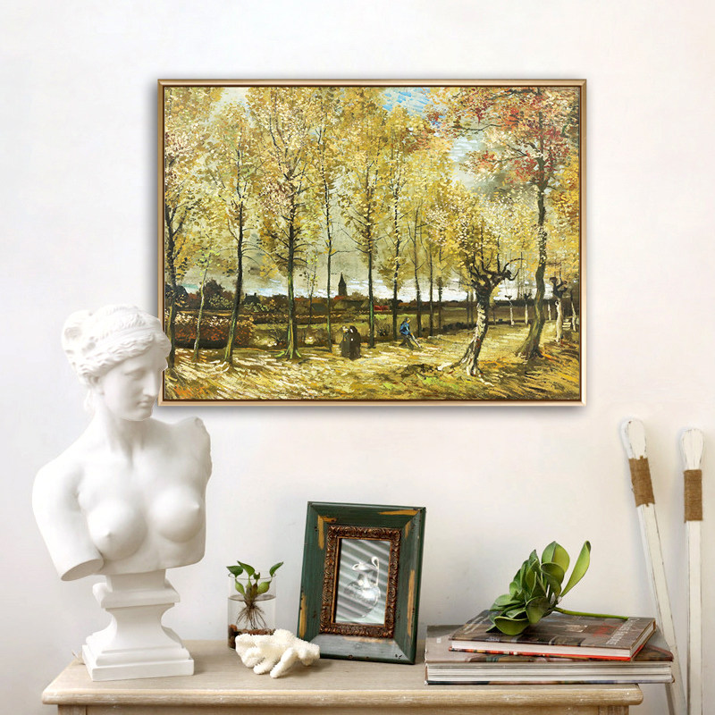 《树林》梵高油画挂画有框卧室名画餐厅成品风景装饰画壁画客厅