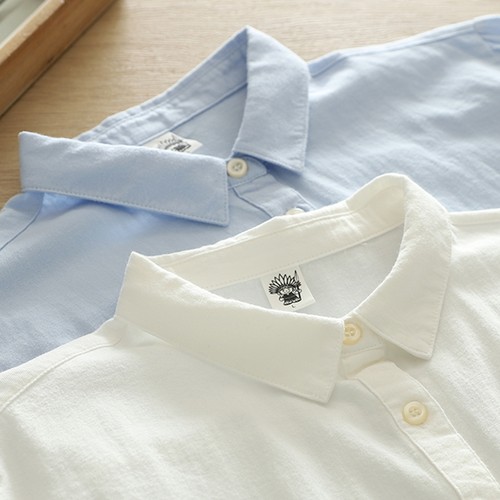 文艺小清新通勤全棉磨毛正肩宽松白衬衫女长袖打底衫学生大码上衣