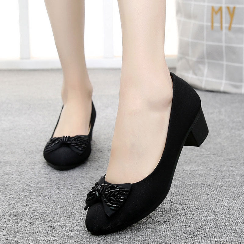 老北京布鞋女春秋新款单鞋软底舒适休闲妈妈鞋中跟粗跟上班工作鞋,女鞋,传统布鞋,淘宝优惠券,粉丝福利购,淘宝优惠卷