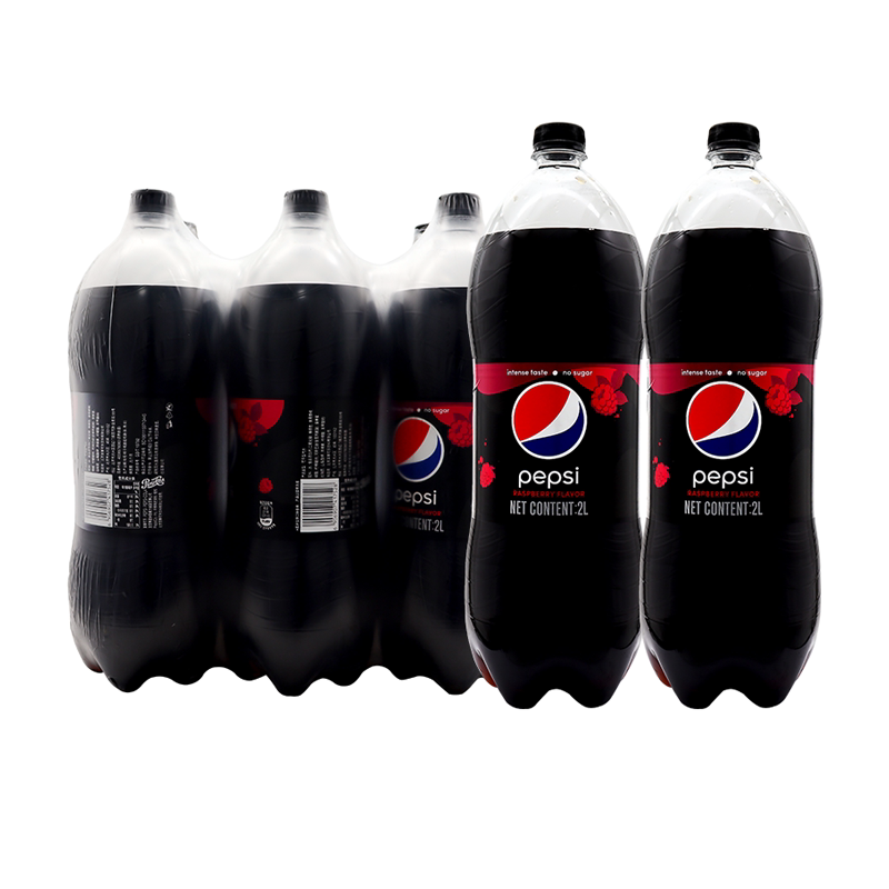 百事可乐无糖树莓味2l*6瓶整箱 2升家庭聚会碳酸饮料汽水