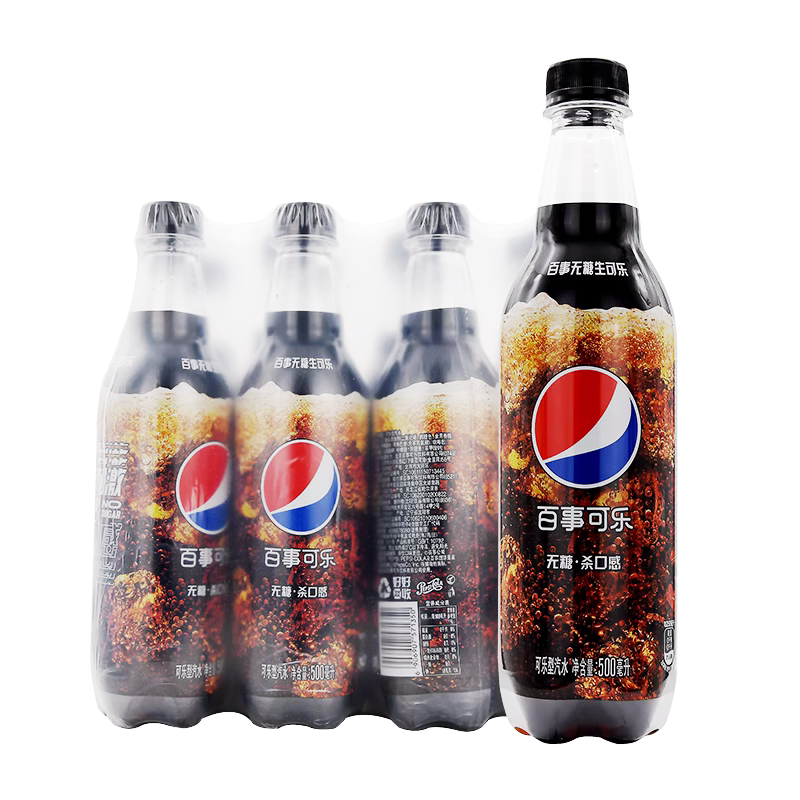 百事可乐无糖生可乐500ml*12瓶