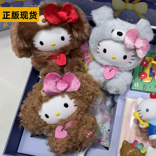 TOPTOY凯蒂猫盲盒Hello Kitty小狗派对系列毛绒盲盒包包挂饰礼物