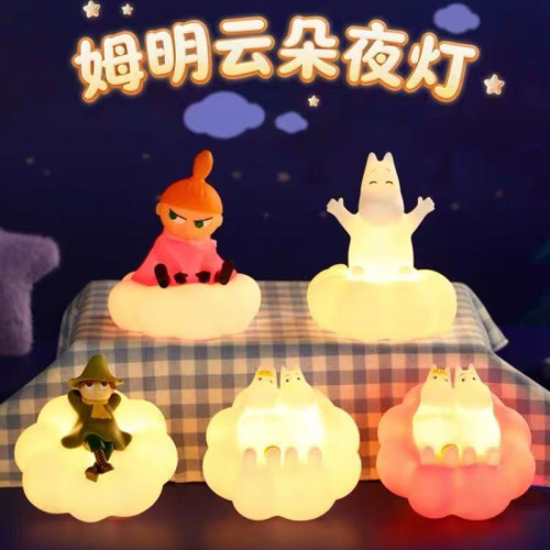 正版VIPOxMoomin姆明夜灯盲盒手办小夜灯公仔发光桌面摆件礼物