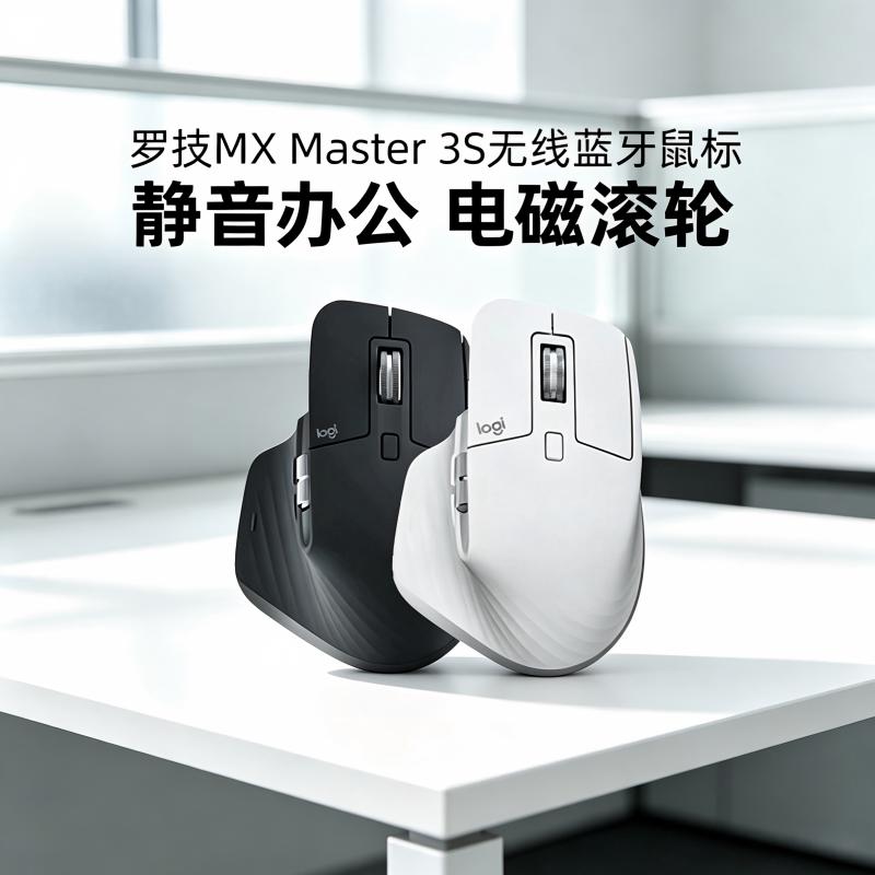 罗技大师MX Master3S/4无线蓝牙鼠标双模静音办公mac视频剪辑拆包