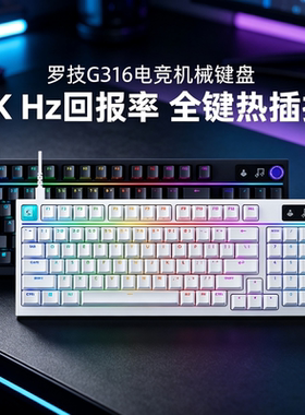 罗技G316X客制化机械键盘8Khz有线diy热插拔电竞游戏专用csgo吃鸡