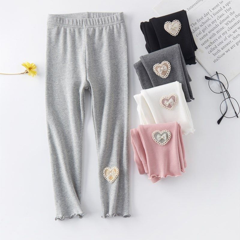 女童打底裤春秋薄款外穿洋气纯棉儿童长裤女宝宝裤子中小童瘦腿裤