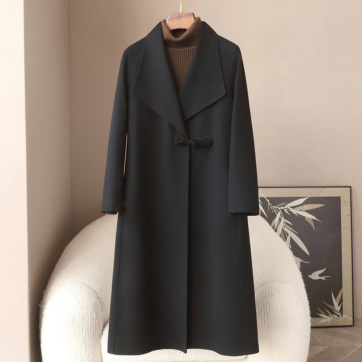 憨厚皇后2026春季新款女式休闲10%山羊绒毛呢长款大翻领高端大衣,女装/女士精品,毛呢外套,淘宝优惠券,粉丝福利购,淘宝优惠卷