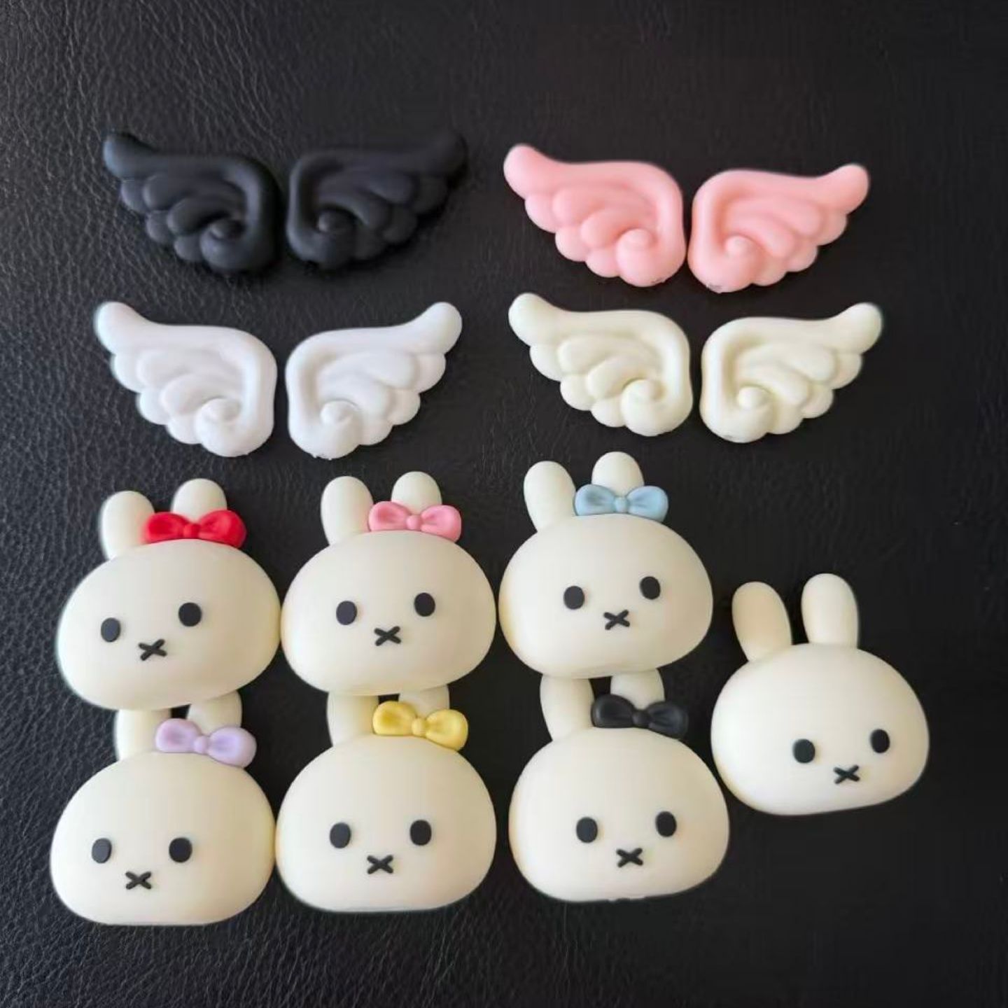 网红米菲兔蛋糕装饰摆件立体可爱小兔子天使翅膀生日派对节日装扮