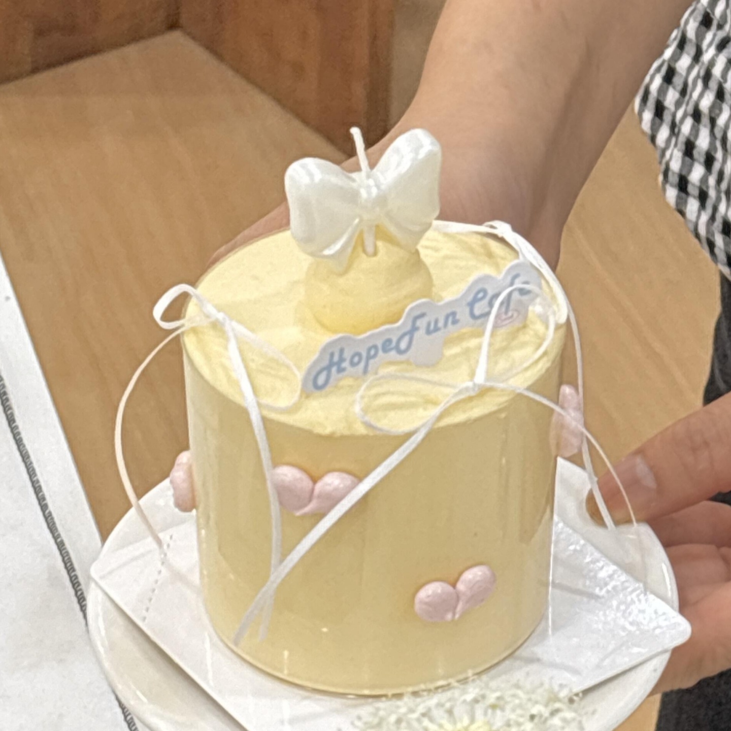 网红七夕情人节蛋糕装饰珠光白蝴蝶结蜡烛丝带情侣甜品装扮插件