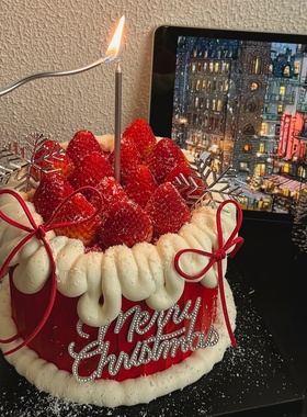 2026圣诞节雪花蛋糕装饰水钻MerryChristmas插件圣诞快乐甜品插牌