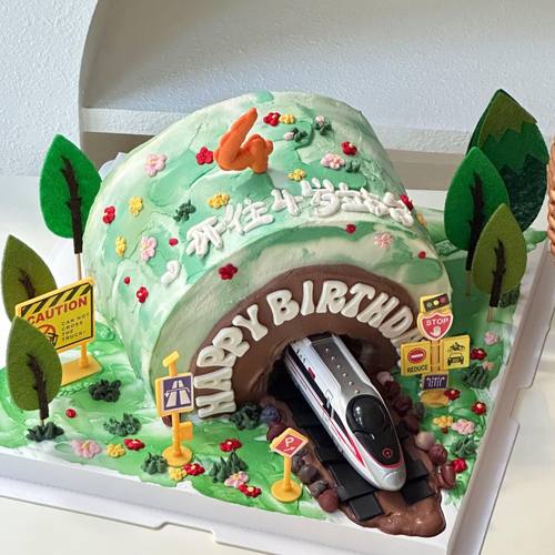 复兴号列车蛋糕装饰轨道火车路障数字模具儿童生日甜品台装扮插件