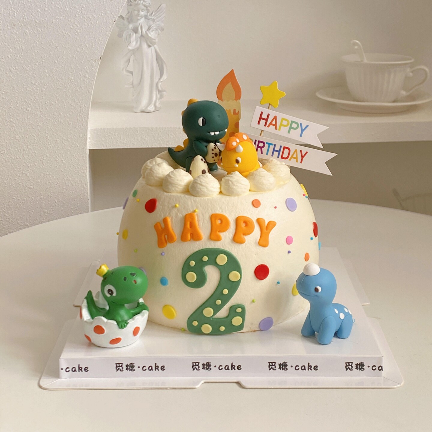 网红可爱卡通小恐龙蛋糕装饰摆件儿童宝宝周岁生日烘焙装扮插牌