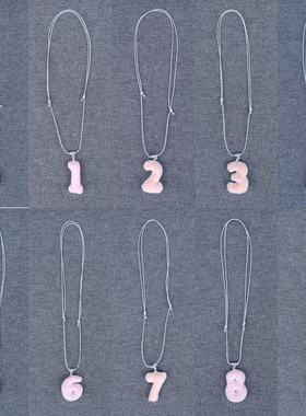 数字字母毛绒吊坠可调锁骨链女