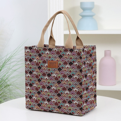 新款大容量手提包带饭盒收纳袋