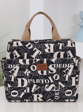 新款大容量加厚布包铝箔保温层便当包上班便携带饭盒收纳袋手提包