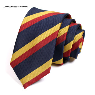 正装 潮款 商务韩版 时尚 6cm红黄蓝三色条纹个性 Jacketman领带男士