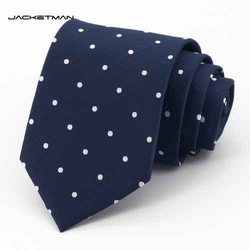 jacketman领带男韩版白8cm礼盒款