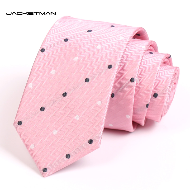 领带6cm粉色点点时尚个性潮流款