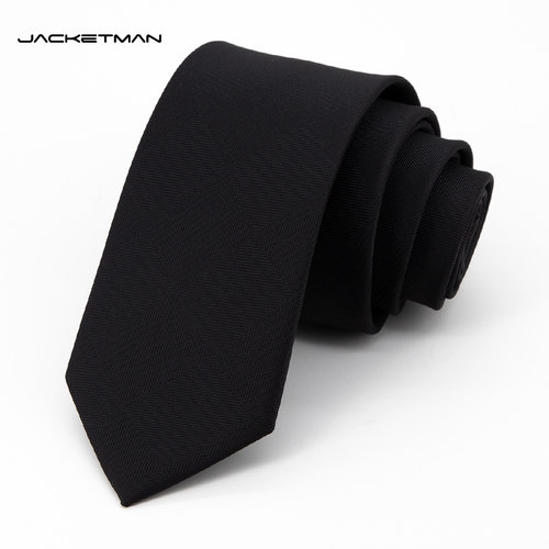 Jacketman黑色时尚暗格纹领带