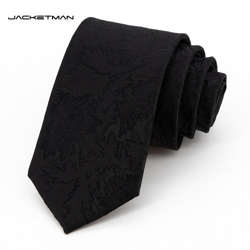Jacketman领带黑色花纹职业正装